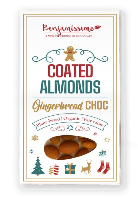 MIGDAŁY W CZEKOLADZIE PIERNIKOWEJ Z POSYPKĄ BEZGLUTENOWE BIO 60 g - BENJAMISSIMO (PRODUKT SEZONOWY)