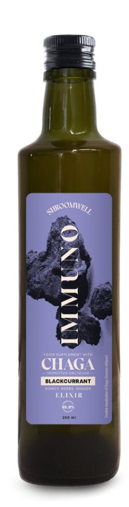 SUPLEMENT DIETY NA ODPORNOŚĆ Z CHAGĄ I CZARNĄ PORZECZKĄ W PŁYNIE 250 ml - SHROOMWELL