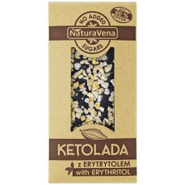 CZEKOLADA GORZKA 60 % Z MIGDAŁAMI KETOLADA 100 g - NATURAVENA