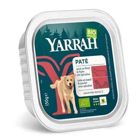 (DLA PSA) PASZTET Z WOŁOWINY I KURCZKA Z ALGAMI MORSKIMI BIO 150 g - YARRAH