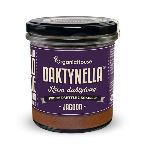 KREM KOKOS - DAKTYLE MEDJOOL - JAGODA BEZGLUTENOWY BIO 280 g - ORGANICHOUSE (DAKTYNELLA)