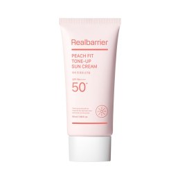 KREM PRZECIWSŁONECZNY KOREAŃSKI NAWILŻAJĄCO - ROZŚWIETLAJĄCY DO TWARZY PEACH FIT TONE-UP SPF 50 50 ml - REAL BARRIER