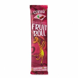 PRZEKĄSKA ROLL JABŁKO - WIŚNIA BEZ DODATKU CUKRÓW BEZGLUTENOWA BIO 12 g - CSINTA