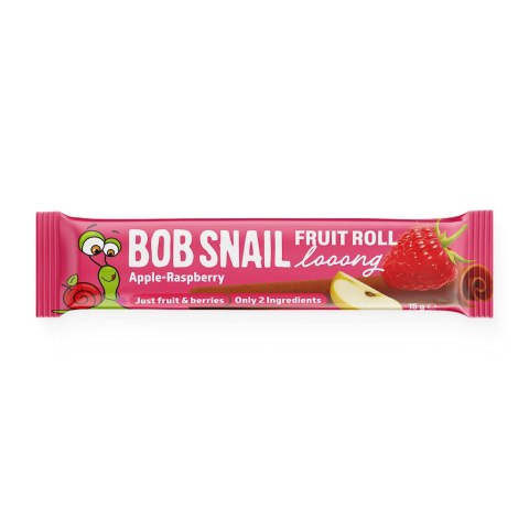 PRZEKĄSKA ROLL LONG JABŁKO - MALINA BEZ DODATKU CUKRÓW 15 g - BOB SNAIL