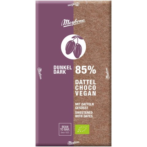 TABLICZKA KAKAOWA 85 % SŁODZONA DAKTYLAMI BIO 80 g - MEYBONA
